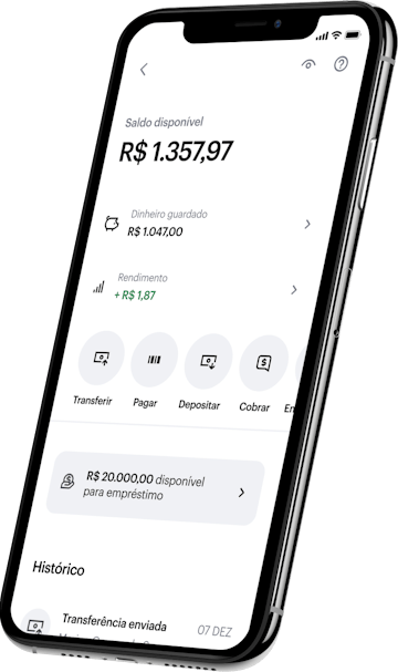Image of Nubank app showing the account data