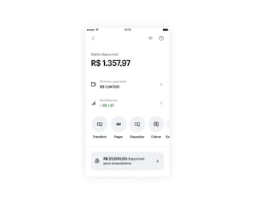 Imagem de uma tela do aplicativo do Nubank