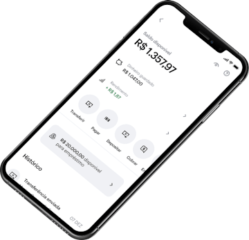 Aplicativo do Nubank aberto em celular na tela de conta