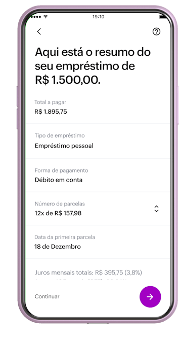 nubank app opened on a phone screen